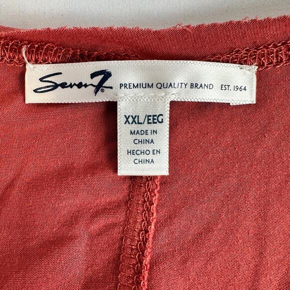 NWT Seven7 Womens Coral and White Sleeveless Maxi Shift Knit Dress- Size XXL - Picture 9 of 12